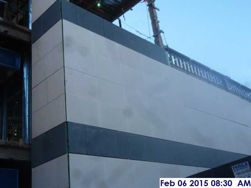 Erecting stone panels at the North Elevation 2